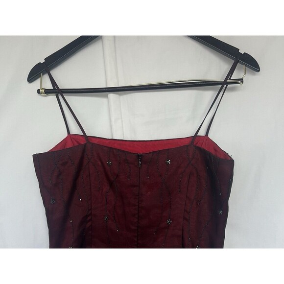 VTG Laundry by Shelli Segal Sequin Beaded Silk Mini Dress Small Vamp Whimsigoth - Picture 4 of 6